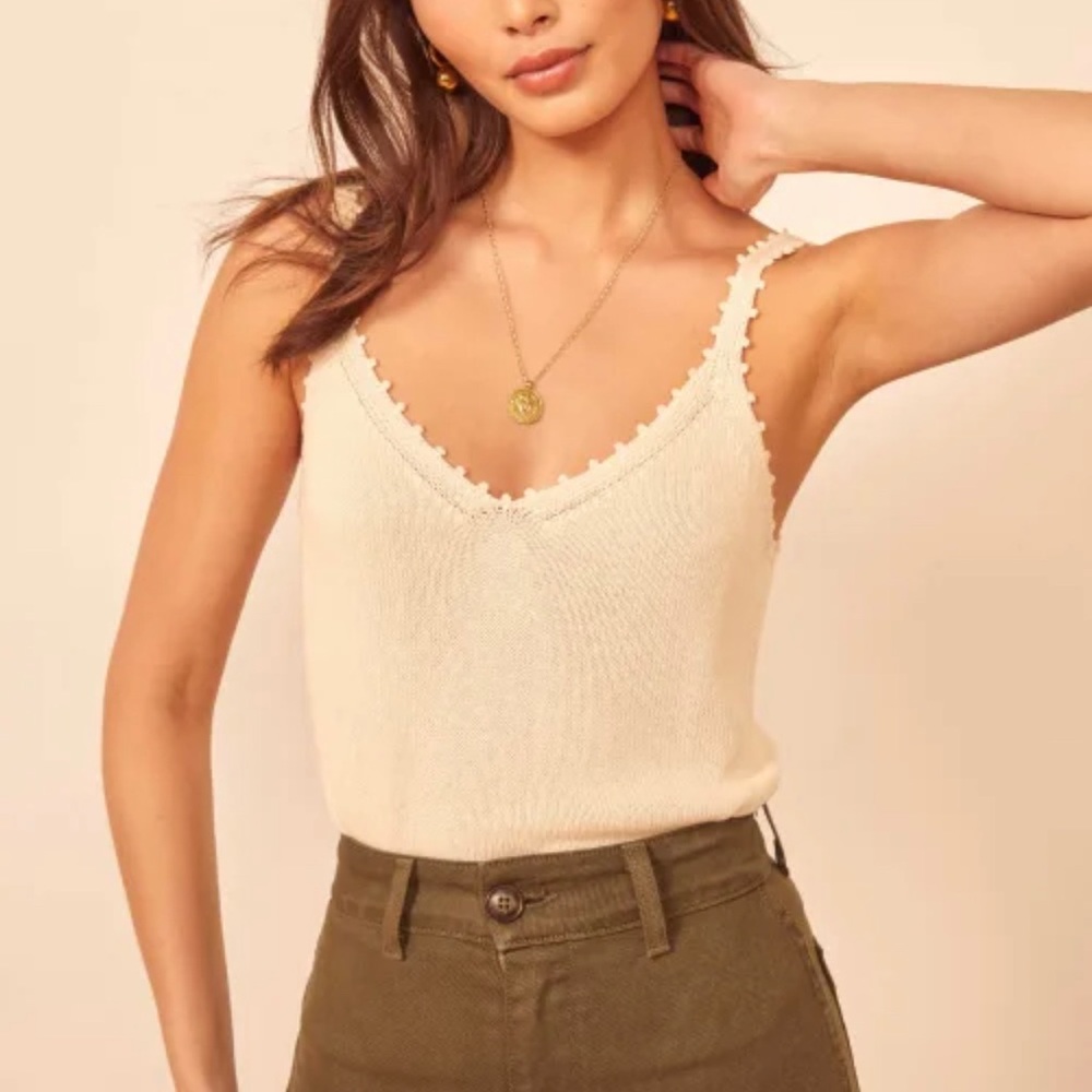 Reformation Wisteria top light sweater knit